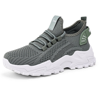 Women's new plus size athletic shoes - cross-border flyknit breathable sneakers, lightweight comfortable mesh shoes, low-cut design, women's size 43