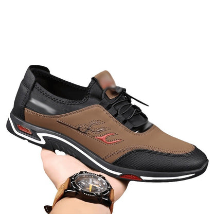 Soft-soled men's shoes, new for spring/summer 2025. casual leather slip-on sneakers, british style low-top, easy slip-on design. wholesale