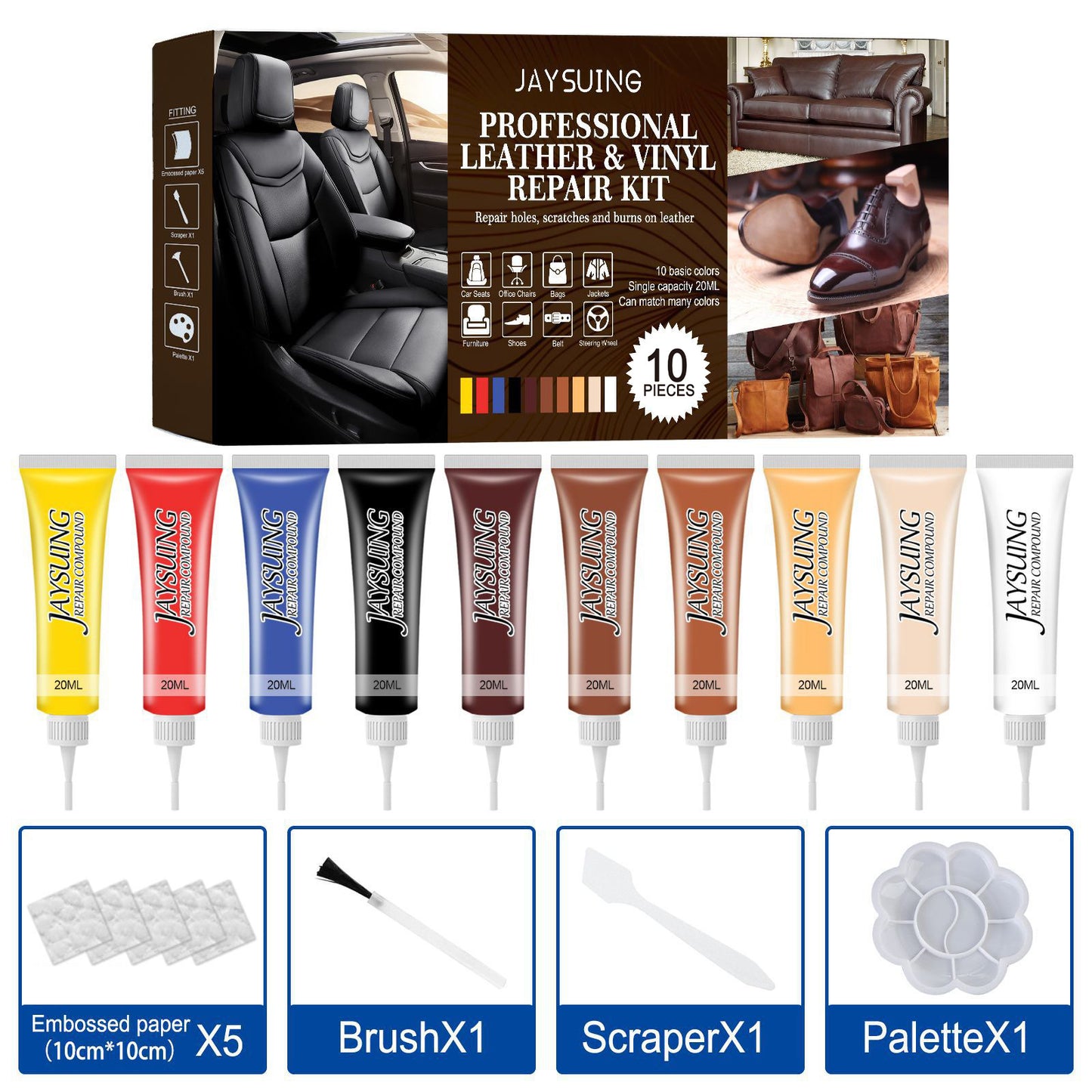 Jaysuing Car Leather Care Complementary Color Leather Bag Leather Shoes Renovated Sofa Leather Cream Leather Repair Cream