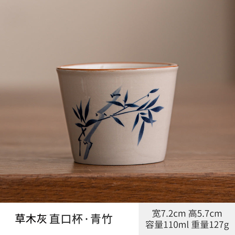 Ru kiln small thermos mug with lid ceramic stewing tea cup chinoiserie large capacity thermos office cup with handle