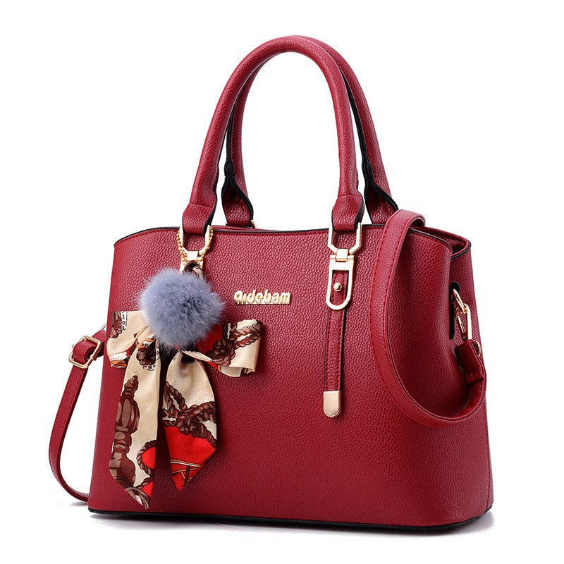 2026 new korean style handbag casual minimalist shoulder bag silk scarf accessory crossbody tote large bag - dropshipping available