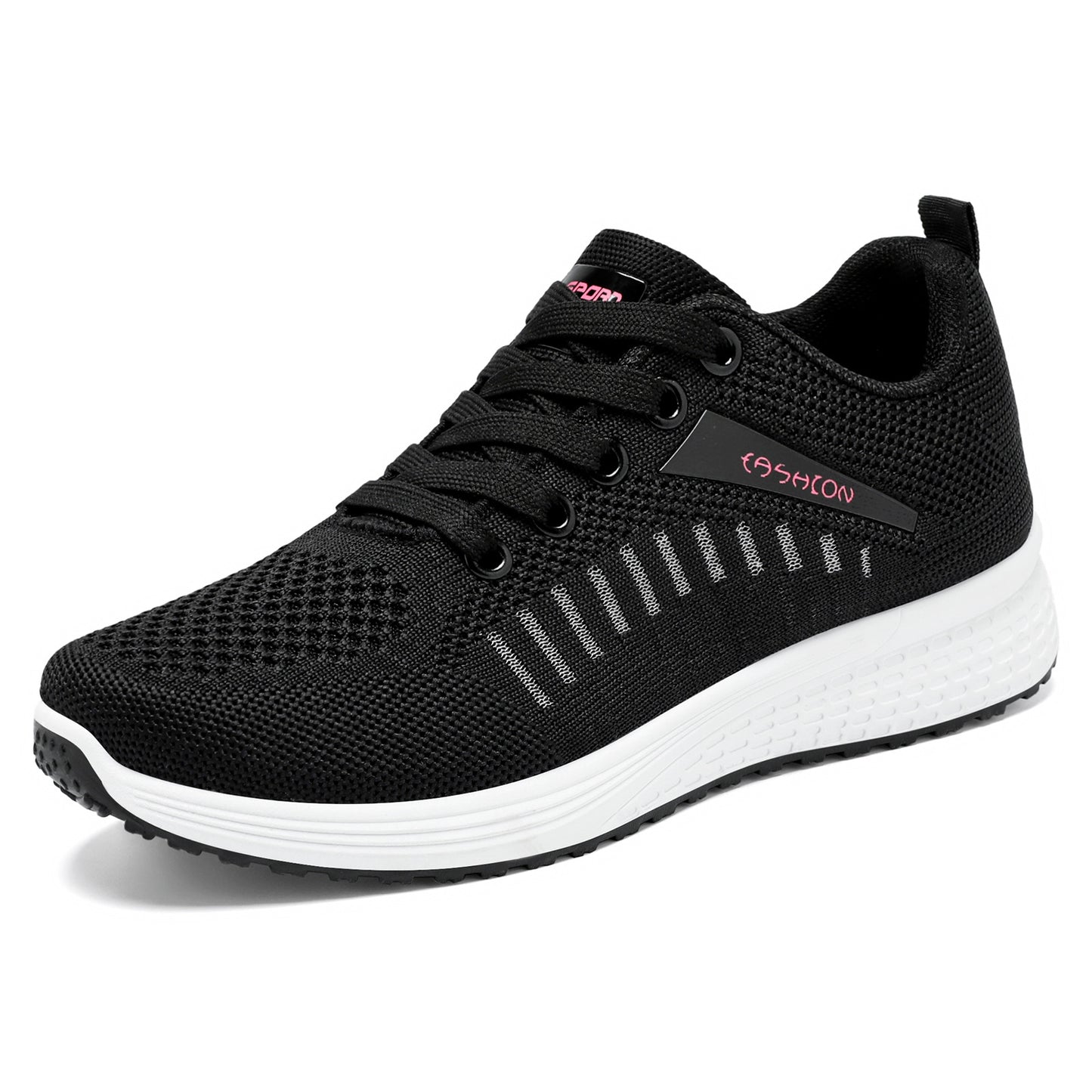 Women's spring sneakers: soft sole, flyknit running shoes, lace-up versatile flats, breathable mesh casual shoes, fashionable women's footwear