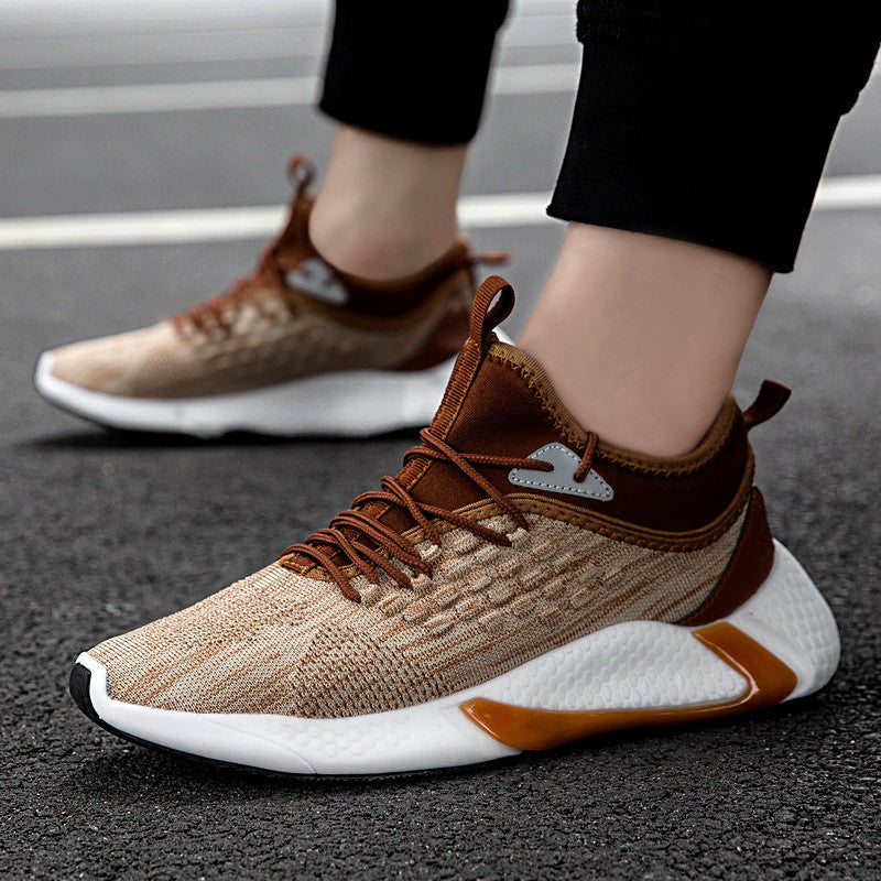 Customized flyknit yeezy sneakers 2024 new low-top lace-up athletic running shoes cross-border trade fashion men's shoes