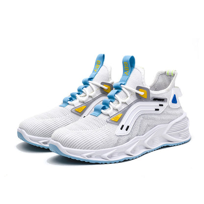 Customizable cross-border men's shoes: 2024 new men's athletic shoes, korean style flyknit breathable running shoes, blade shoes