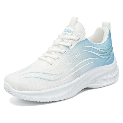 Women's spring lightweight athletic shoes - breathable running shoes, trendy cross-border casual sneakers, flyknit single shoes