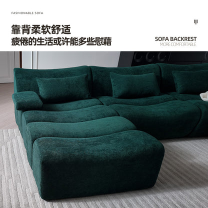 Italian bamboo compression sofa living room small apartment fabric italian straight row foreign trade cross-border roll bag sofa