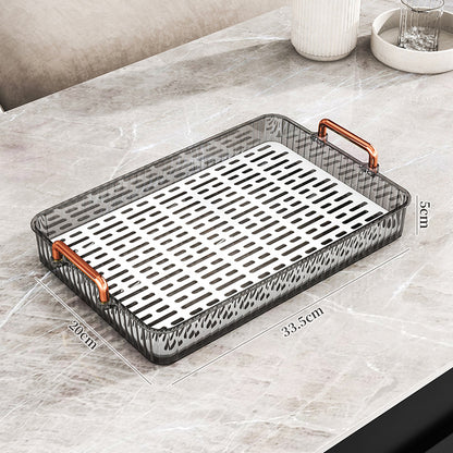Tea tray for home living room dry brewing station accessible luxury tea set cup holder tea cup water cup rectangular double layer drainage tray