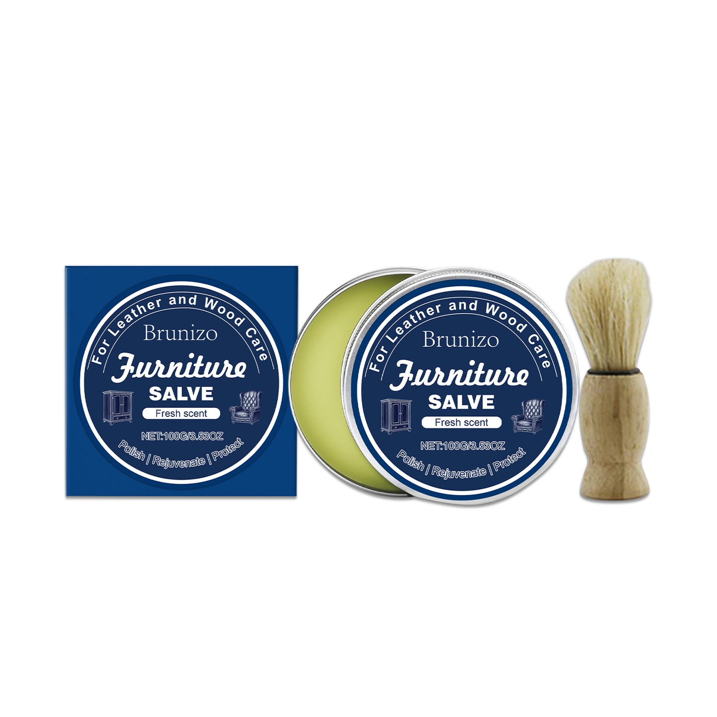 Brunizo Leather Wood Care Cream, Protective Furniture Surface Care Household Leather Wood Care Cream
