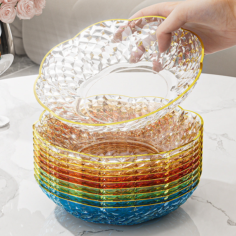 Luxury fruit platter with drain basket - high-end design for living room coffee table, featuring a beautiful bow accent for dried fruit and candy display