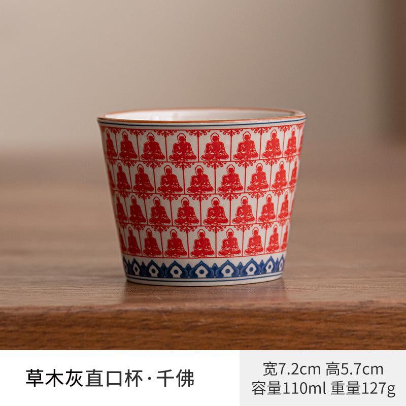 Ru kiln small thermos mug with lid ceramic stewing tea cup chinoiserie large capacity thermos office cup with handle