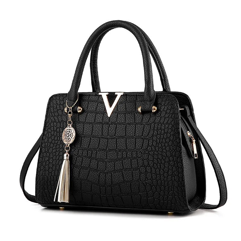 Fashion classic women's bag crossbody bag wholesale fashioncasualsatchel bag large capacity crocodile pattern export bag large bag
