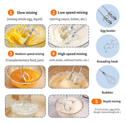 Cross-border egg whisk - 3-in-1 multifunctional mixer for whipping cream, egg whites, kneading dough, and baking - hand mixer