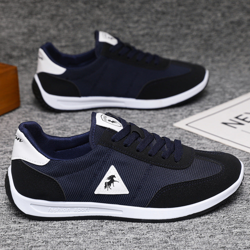 Breathable mesh men's shoes, 2025 new style, soft sole, non-slip, white, casual, sporty, and cross-border e-commerce