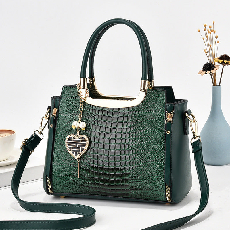 Handbag 2025 winter new trendy fashion crocodile pattern simple elegant stylish shoulder bag crossbody bag tote bag
