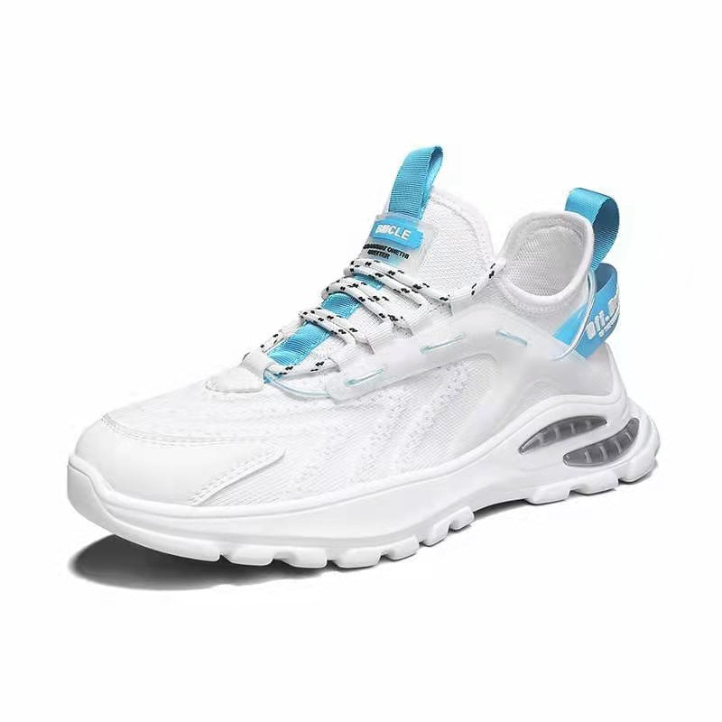 Men's mesh sneakers 2025 new korean style breathable casual shoes flyknit air cushion trendy running shoes cross-border wholesale