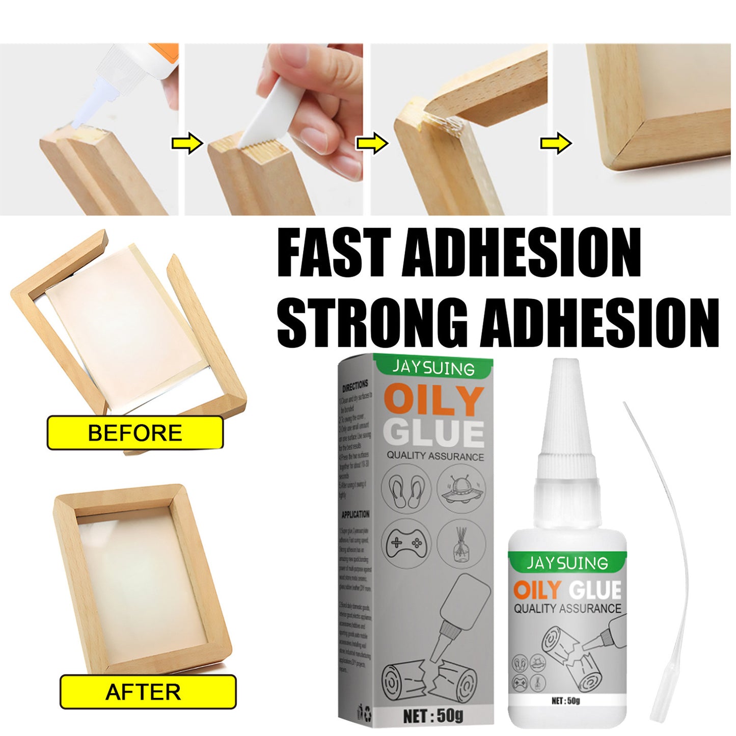 Jaysuing caster glue, transparent waterproof, oily raw glue, shoe repair instant adhesive, plastic metal solder