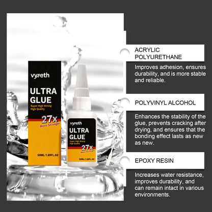 Vyreth Multifunctional Adhesive, Multifunctional Glue Liquid Patch Seamless Waterproof Oily Clear Sol
