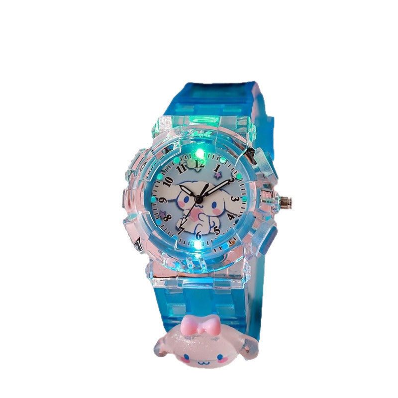 Kids' cartoon colorful kuromi luminous digital watch - girls' style, suitable for elementary and middle school students, digital pointer quartz watch