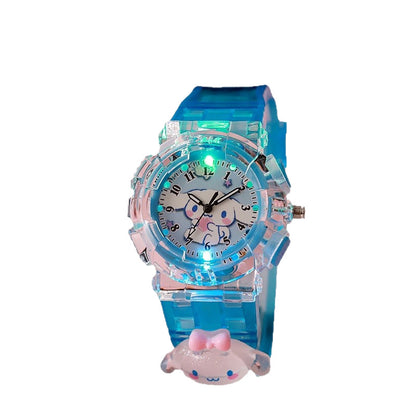 Kids' cartoon colorful kuromi luminous digital watch - girls' style, suitable for elementary and middle school students, digital pointer quartz watch