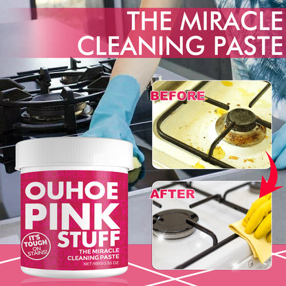 OUHOE Home Gentle Multifunctional Cleaning Cream Remove Heavy Oil Stains in the Kitchen Universal Pink Barrel Cleaning Powder
