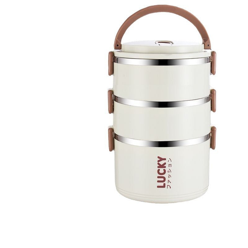 Large-capacity double-layer stainless steel insulated lunch box for office workers and students portable sealed lunch box
