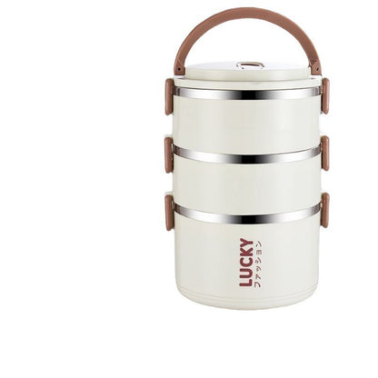 Large-capacity double-layer stainless steel insulated lunch box for office workers and students portable sealed lunch box