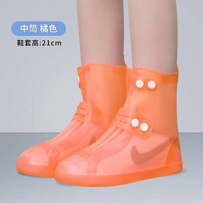 Non-slip silicone shoe cover, middle tube thickened, wear-resistant, waterproof and rainproof, outdoor fashion, daily protection is convenient, practical and comfortable