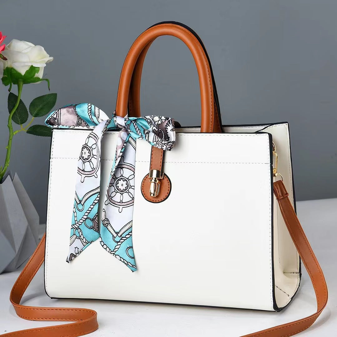 2026 new fashion silk scarf handbag large capacity shoulder bag ladies bag high-end texture crossbody bag - dropshipping available