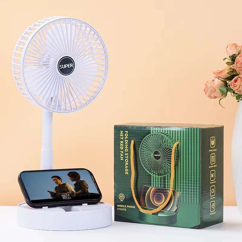 Outdoor rechargeable portable student home retractable foldable usb desktop electric fan 6inch wireless mini fan
