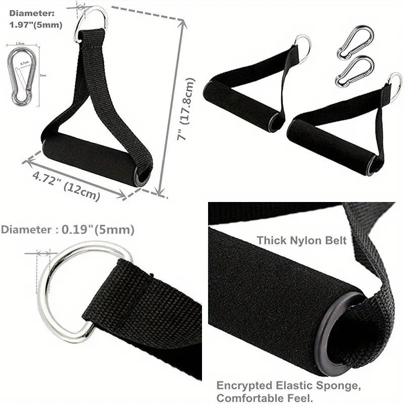 Resistance band handle - dual color grip, pull rope handle, back resistance band accessory, fitness equipment accessory
