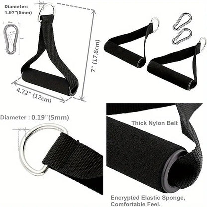Resistance band handle - dual color grip, pull rope handle, back resistance band accessory, fitness equipment accessory