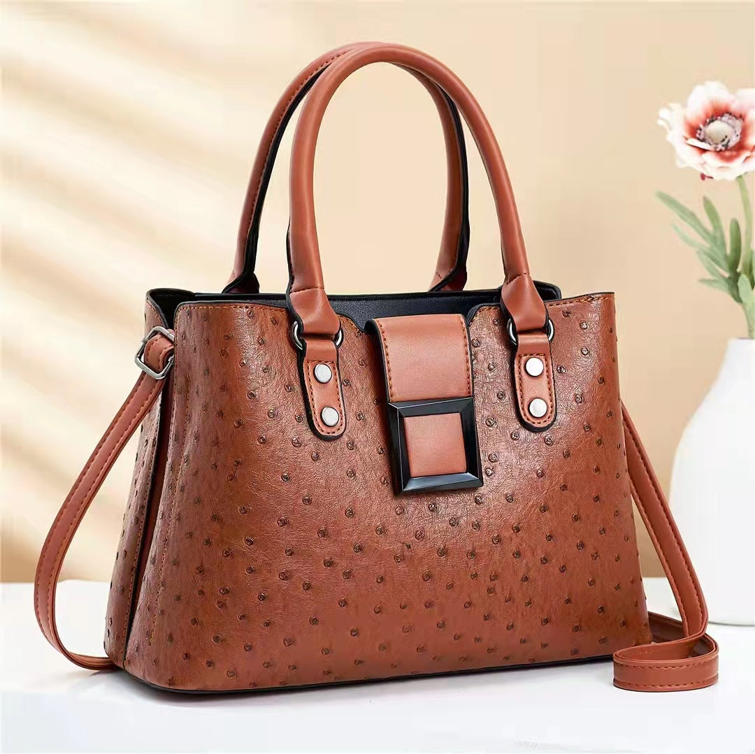 2026 spring new arrival: large capacity, vintage-textured shoulder & crossbody bag - premium korean-style mom bag - dropshipping available