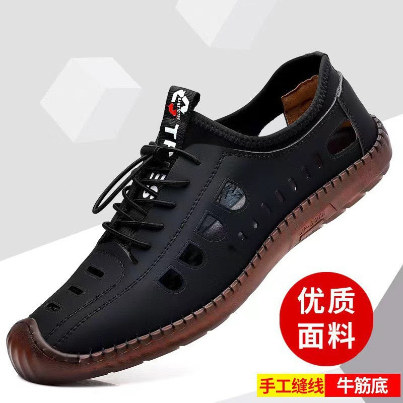 Soft-soled, breathable men's shoes, 2025 new korean style fashion casual shoes, hand-stitched driving shoes with tendon outsole
