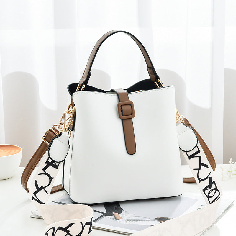 2026 new korean style minimalist women's shoulder bag pu large capacity fashion tote bucket bag - dropshipping available