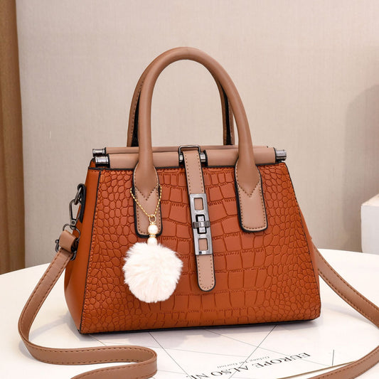 Women's bag 2026 new european and american crocodile pattern handbag elegant fashion large capacity trendy shoulder crossbody bag - dropshipping available