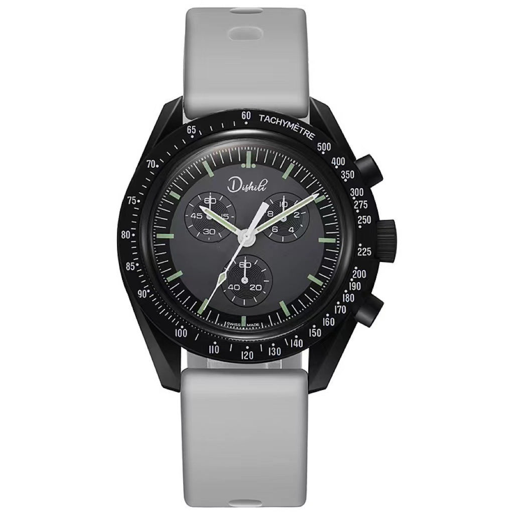 tiktok hot-selling couple's student super-lightweight silicone casual sports watch - planet & moon series
