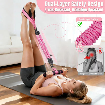 Cross-border new arrival pedal tensioner sit-up auxiliary fitness device for home elastic rope leg beauty shoulder training set