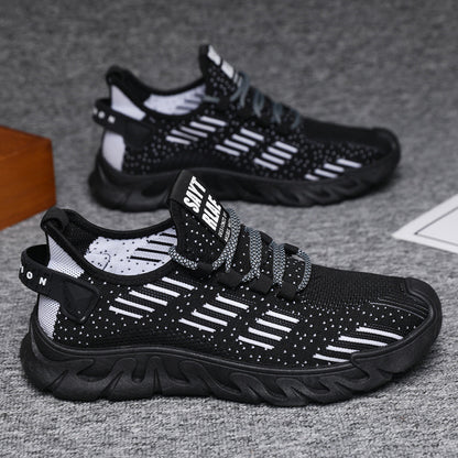 New men's flyknit mesh shoes - stylish, breathable, soft-soled, lightweight athletic running shoes for students - cross-border wholesale
