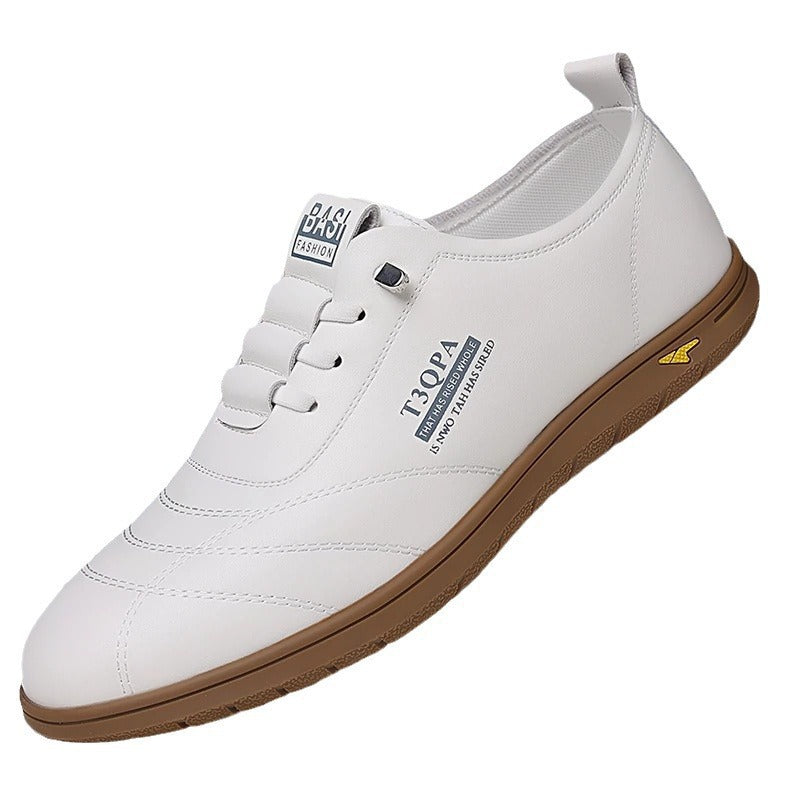 Business leather shoes 2025 soft bottom leather casual men's shoes british comfortable non-slip wear-resistant beanie shoes dad driving shoes