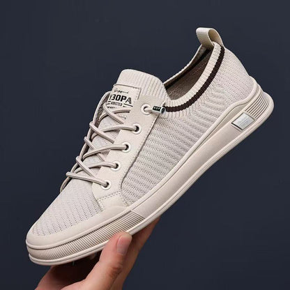 Flyknit men's shoes cross-border new 2025 mesh sports shoes soft bottom thin casual shoes one-legged lazy board shoes for men