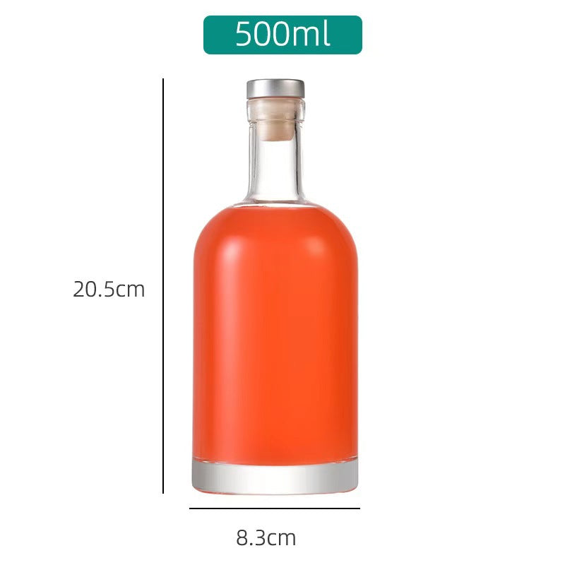 Wholesale vodka bottle yellow wine foreign wine bottle transparent self-brewing fruit wine bottle white wine bottle empty bottle frosted empty wine bottle