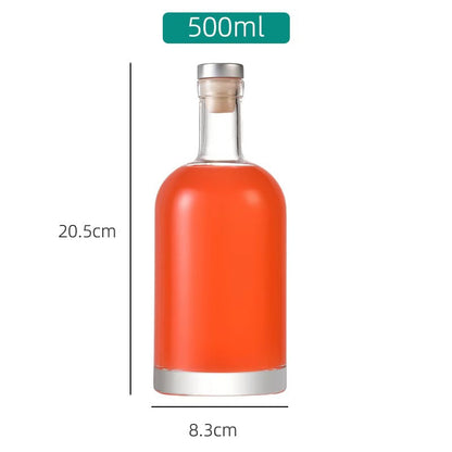Wholesale vodka bottle yellow wine foreign wine bottle transparent self-brewing fruit wine bottle white wine bottle empty bottle frosted empty wine bottle