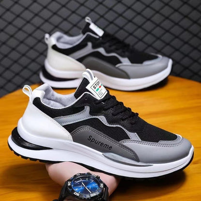 Breathable dad shoes for men, spring/summer 2025 collection: korean style fashionable casual sneakers, soft sole, lightweight mesh, trendy footwear