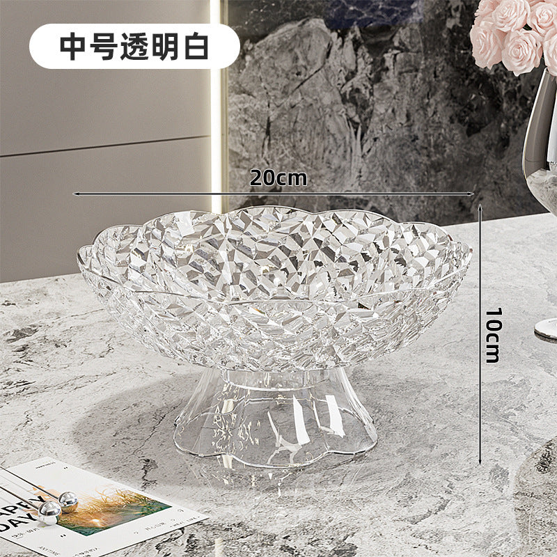 Luxury fruit platter with drain basket - high-end design for living room coffee table, featuring a beautiful bow accent for dried fruit and candy display