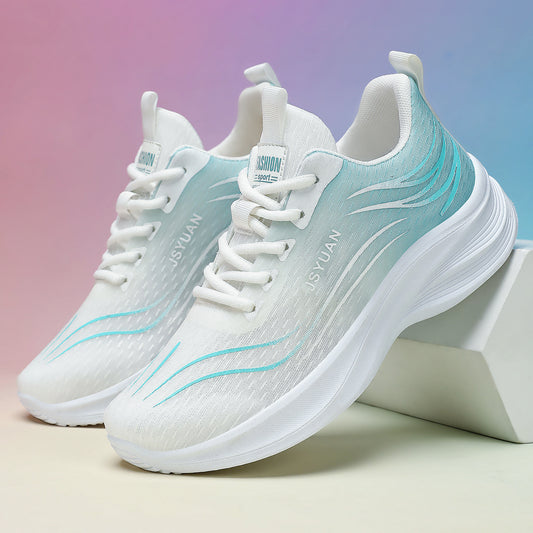 Women's spring lightweight athletic shoes - breathable running shoes, trendy cross-border casual sneakers, flyknit single shoes