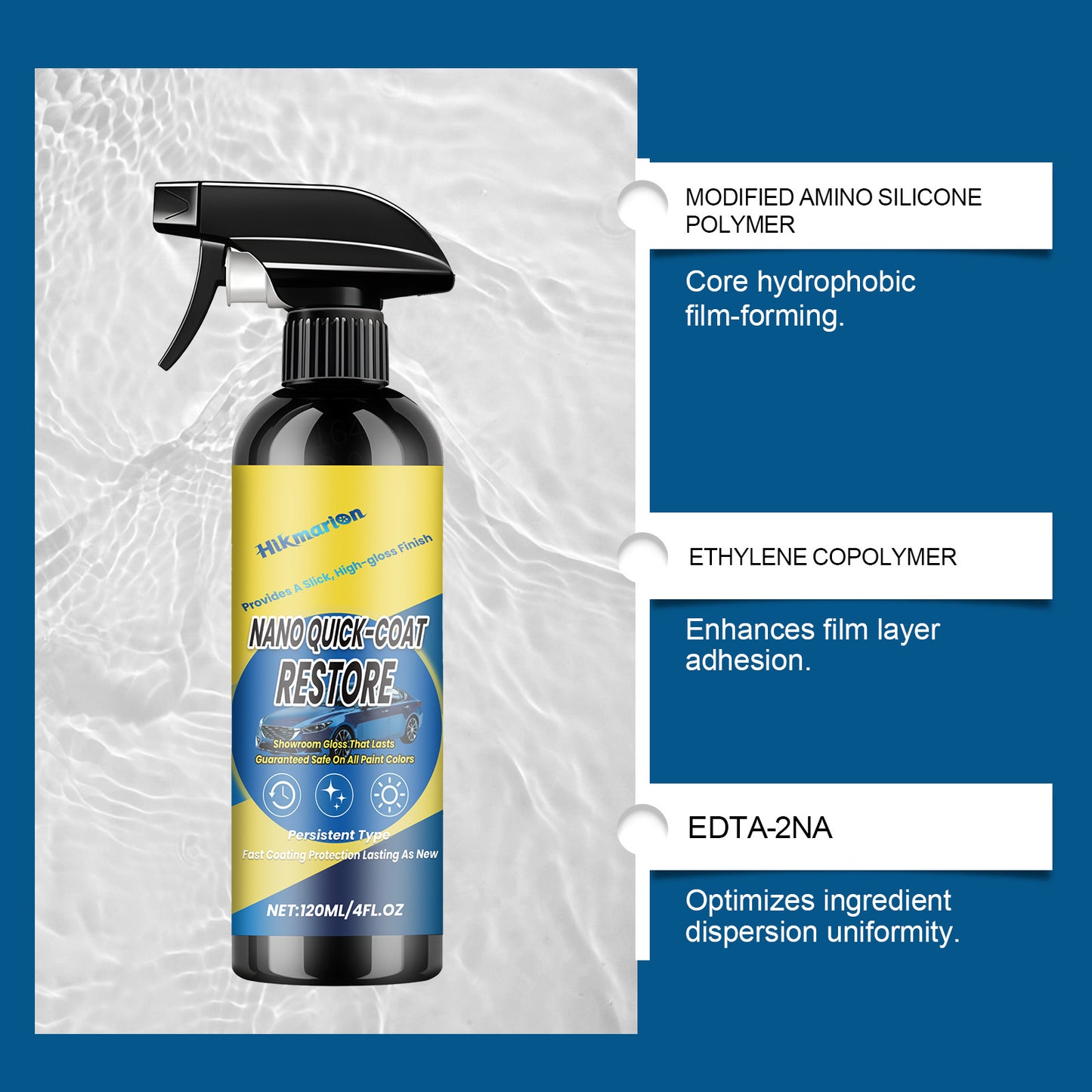 Automotive nano-coating spray, household paint refurbishment gloss quick coating convenient brightening curing agent