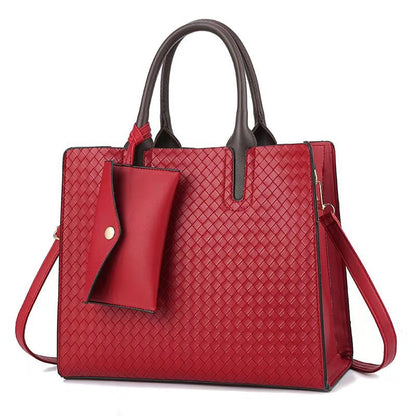 Women's handbag 2026 winter new european and american style woven texture tote crossbody shoulder bag middle-aged mom bag trendy women's bag