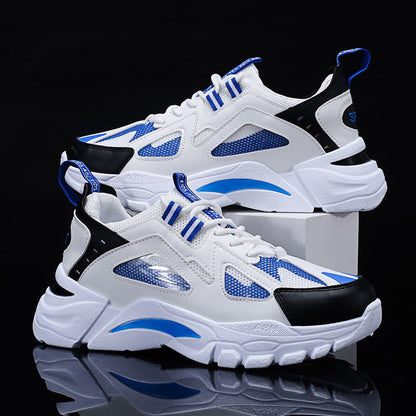 Soft-soled dad shoes for men 2025new arrivalk-style low-top lace-up student running shoes mesh breathable sports shoes for men