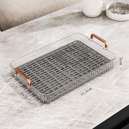 Tea tray for home living room dry brewing station accessible luxury tea set cup holder tea cup water cup rectangular double layer drainage tray