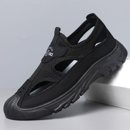 Baotou sandals mensummercut out mesh crocs outdoor non-slip lightweight sports casual beach shoes cross-border